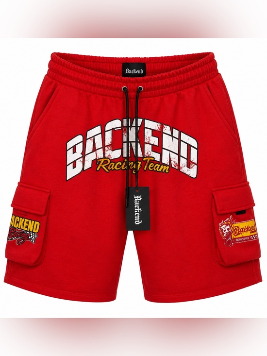 Backend Original Other - Backend Original Red Racing Team Athletic Cargo Shorts for Men